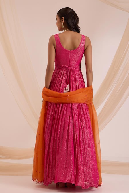 Nitisha Kashyap Official Sleeveless Anarkali With Embroidered Dupatta 