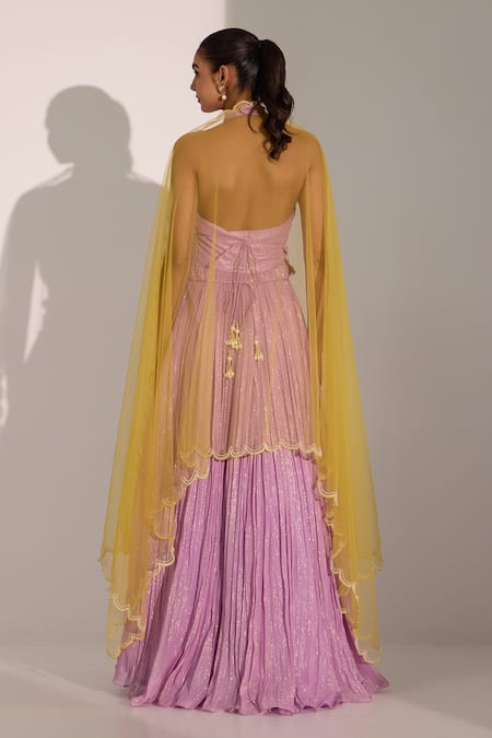 Nitisha Kashyap Official Halter Neck Anarkali With Embroidered Dupatta 