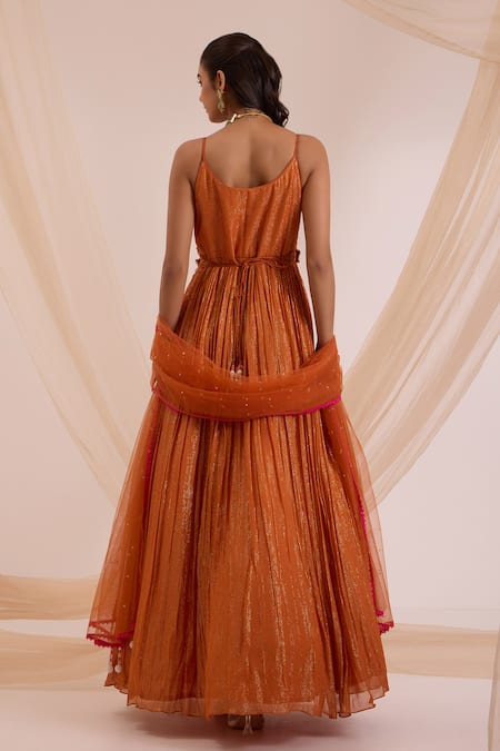 Nitisha Kashyap Official Mirror Embroidered Anarkali Set 