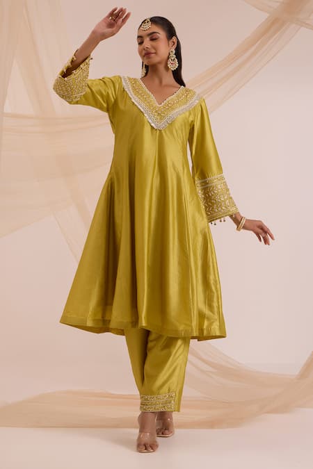 Nitisha Kashyap Official Embroidered A-Line Kurta Set 