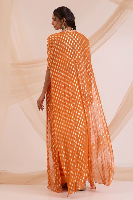 Nitisha Kashyap Official Geometric Woven Cape Skirt Set 