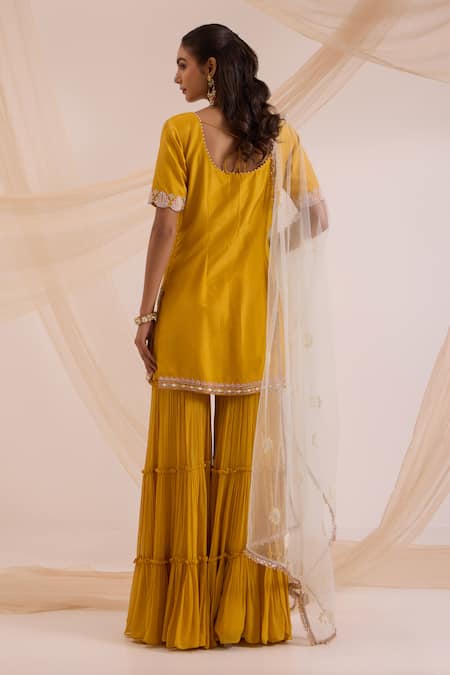 Nitisha Kashyap Official Paisley Embroidered Kurta Gharara Set 