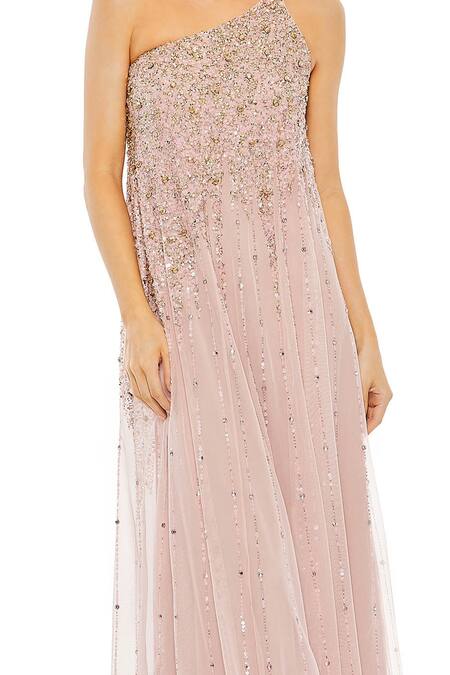 Mac Duggal Pink Polyester Sequins One Shoulder Embellished Gown Online at Aza Fashions Mac Duggal_Pink Polyester Sequins One Shoulder Embellished Gown _Online_at_Aza_Fashions