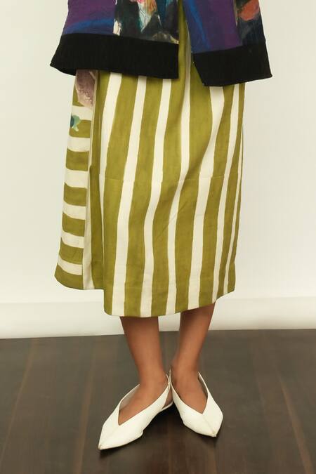 Buy OFRIDA Multi Color Cotton, Silk, Linen Round Patchwork Print Jacket With Stripe Dress Online at Aza Fashions Buy_OFRIDA_Multi Color Cotton, Silk, Linen Round Patchwork Print Jacket With Stripe Dress _Online_at_Aza_Fashions