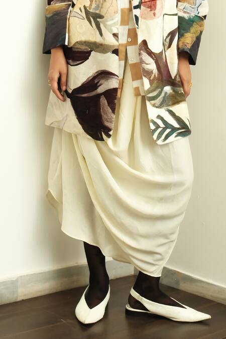 Shop OFRIDA Multi Color Corduroy, Silk Applique, Multicolor Floral Printed Jacket Pant Set Online at Aza Fashions Shop_OFRIDA_Multi Color Corduroy, Silk Applique, Multicolor Floral Printed Jacket Pant Set_Online_at_Aza_Fashions