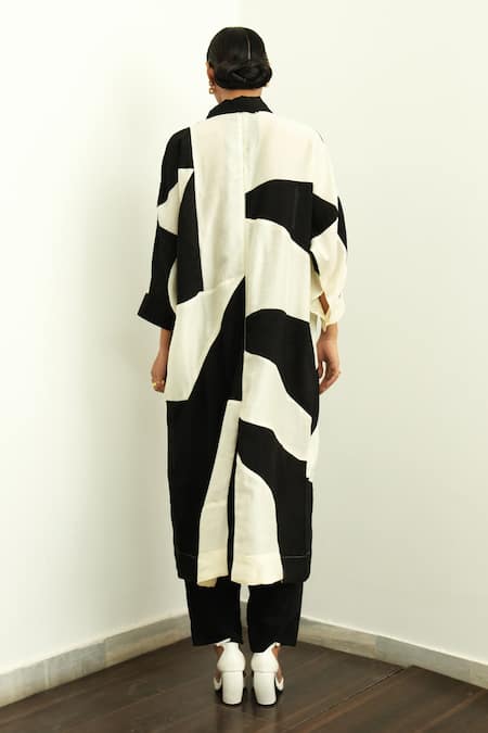 Shop OFRIDA Beige Raw Silk Stardust Collar Print Dress at Aza Fashions Shop_OFRIDA_Beige Raw Silk Stardust Collar Print Dress _at_Aza_Fashions