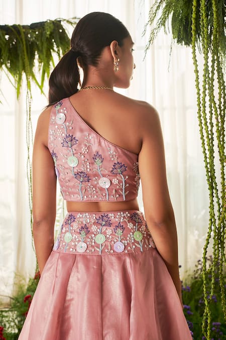 Tilsim By Sagarika Mehrotra Peony Floral Embroidered Lehenga Set 