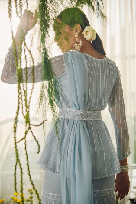 Tilsim By Sagarika Mehrotra Leaf Embroidered Kurta Gharara Set 