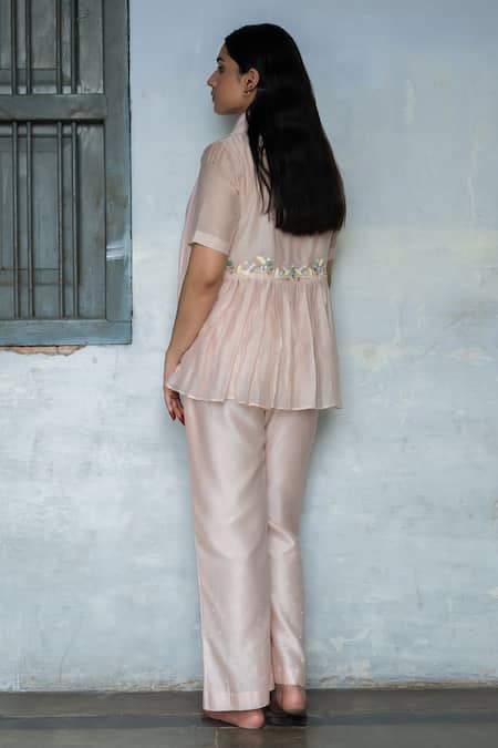 Tilsim By Sagarika Mehrotra Meher Vine Embroidered Peplum Top Pant Set 