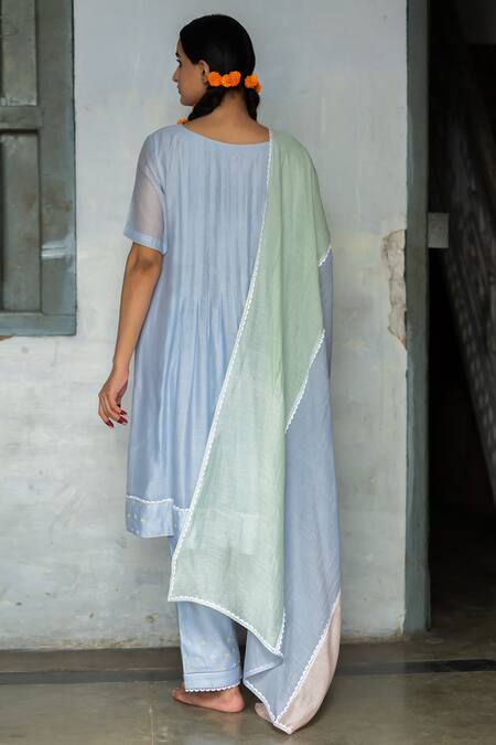 Tilsim By Sagarika Mehrotra Blue Stitchline Embroidered Kurta Pant Set 