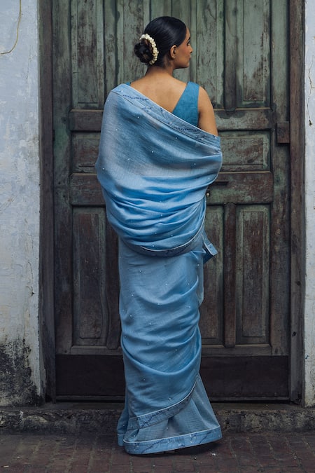 Tilsim By Sagarika Mehrotra Ditsy Bloom Border Saree With Blouse 