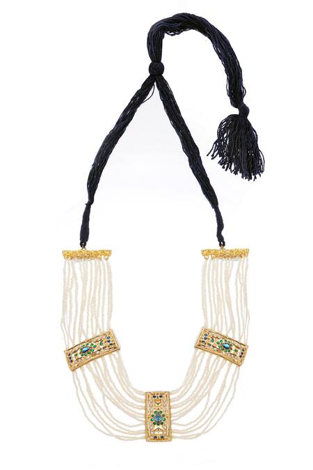 Buy Dugran By Dugristyle Blue Gold Plated Moissanite Choker Necklace Online at Aza Fashions Buy_Dugran By Dugristyle_Blue Gold Plated Moissanite Choker Necklace _Online_at_Aza_Fashions