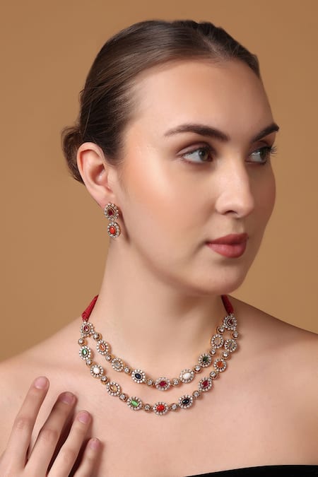 Dugran By Dugristyle Laal-E-Yaqoot Necklace Set 