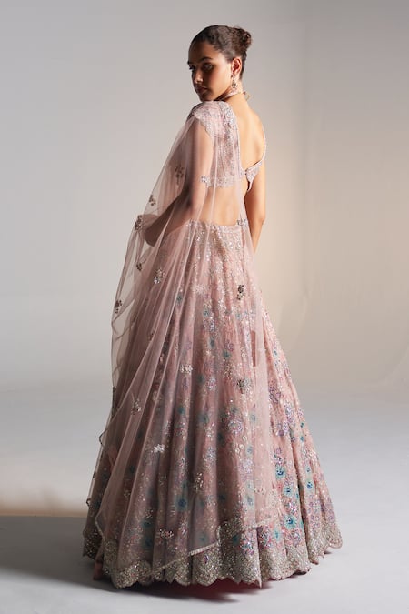 Osaa By Adarsh Floral Zardozi Embroidered Lehenga Set 