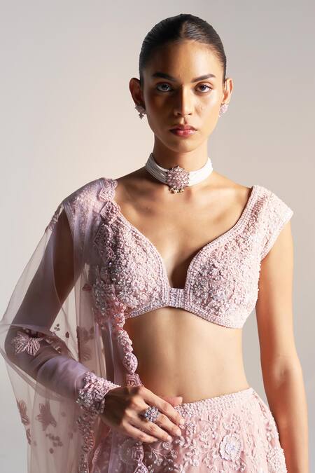 Buy Osaa By Adarsh Pink Organza Sequins, Embroidery Zardozi Floral Vine Lehenga Set Online at Aza Fashions Buy_Osaa By Adarsh_Pink Organza Sequins, Embroidery Zardozi Floral Vine Lehenga Set _Online_at_Aza_Fashions