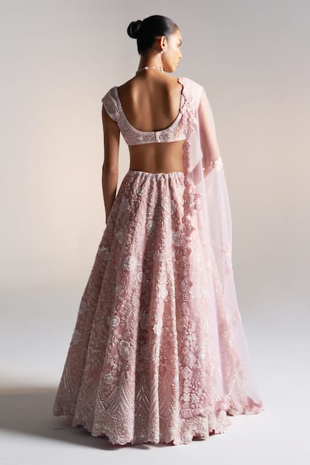 Osaa By Adarsh Zardozi Floral Vine Embroidered Lehenga Set 