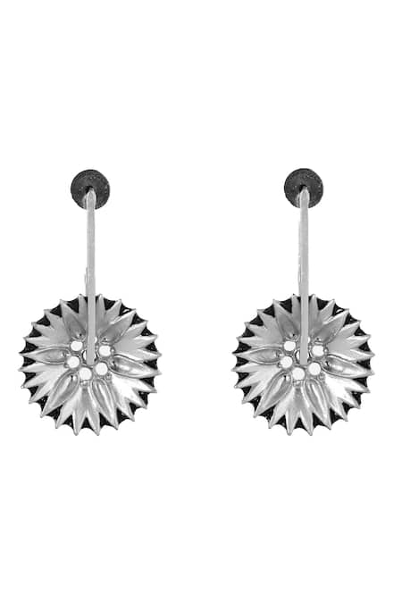 Buy_Trupti Mohta_Black Beguiling Petal Drop Earrings _Online_at_Aza_Fashions