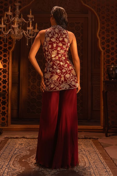 Maisolos Gulshan Embroidered Kurta With Sharara 