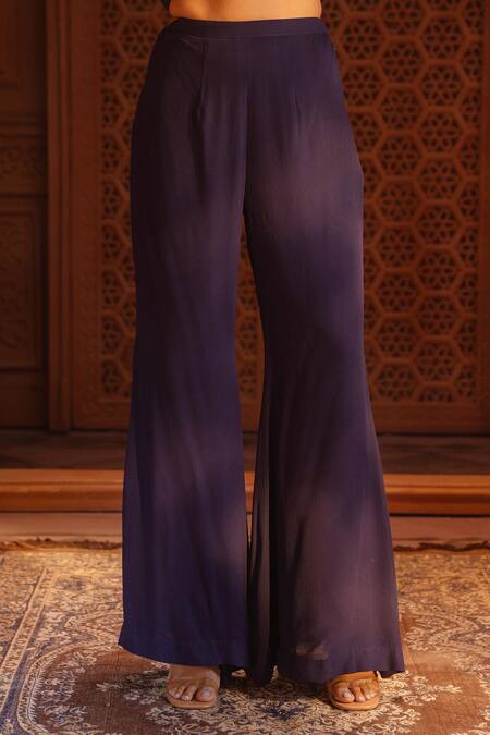 Buy Maisolos Blue Georgette Embroidery Round Neck Bahara Jacket And Sharara Set Online at Aza Fashions Buy_Maisolos_Blue Georgette Embroidery Round Neck Bahara Jacket And Sharara Set _Online_at_Aza_Fashions