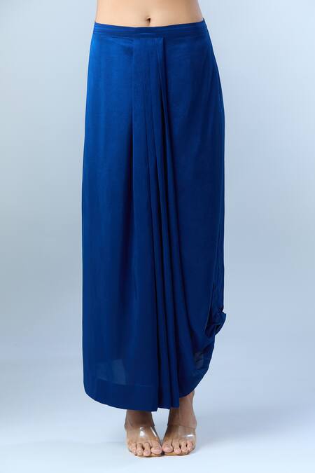 Buy Anamika Khanna Blue Cotton Beads, Embroidery Round Floral Asymmetric Tunic And Draped Skirt Set Online at Aza Fashions Buy_Anamika Khanna_Blue Cotton Beads, Embroidery Round Floral Asymmetric Tunic And Draped Skirt Set _Online_at_Aza_Fashions