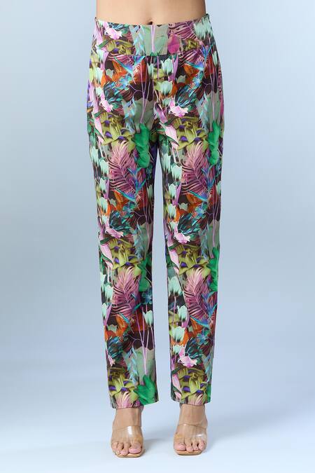 Shop Anamika Khanna Black Sequin, Tassel, Bead, Botanical Round Print Kurta Set Online at Aza Fashions Shop_Anamika Khanna_Black Sequin, Tassel, Bead, Botanical Round Print Kurta Set_Online_at_Aza_Fashions