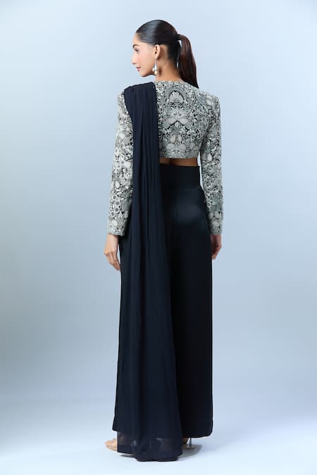 Anamika Khanna Floral Embroidered Waist Pant Set 