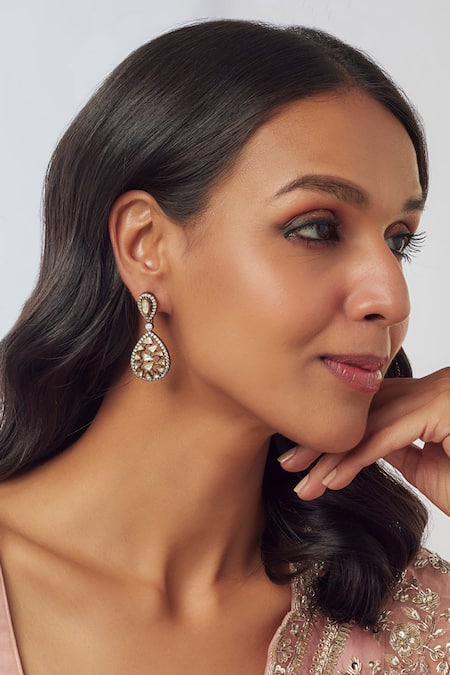 Karisa Designs Victorian Moissanite Drop Earrings 