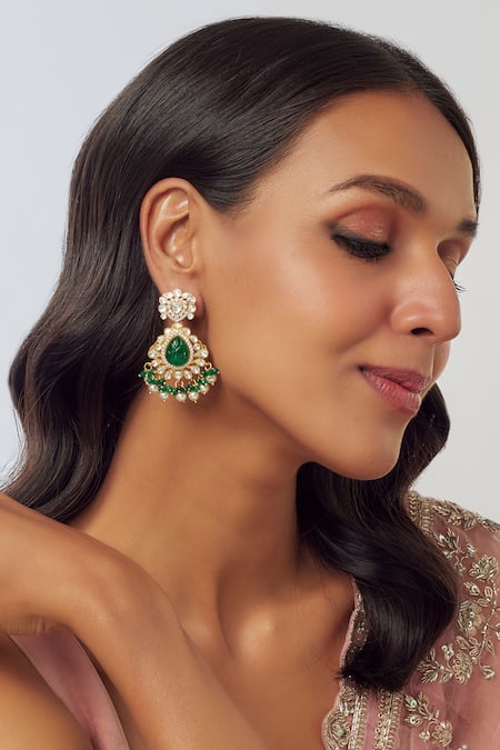Karisa Designs Sukoon Moissanite Embellished Earrings 