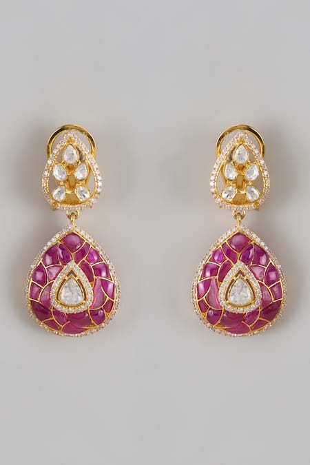 Karisa Designs Keri Semi Precious Stone Embellished Earrings 