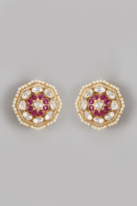 Karisa Designs Moissanite Floral Motif Stud Earrings 