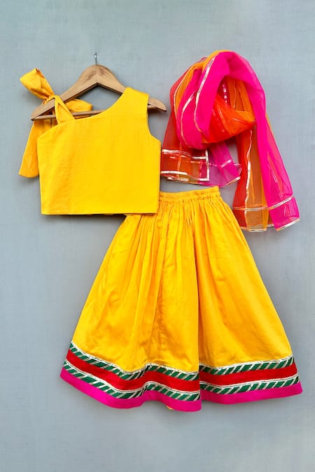 Shop Label Neeti Yellow Satin, Pearls Bloom Embroidered Blouse And Lehenga Set at Aza Fashions Shop_Label Neeti_Yellow Satin, Pearls Bloom Embroidered Blouse And Lehenga Set _at_Aza_Fashions