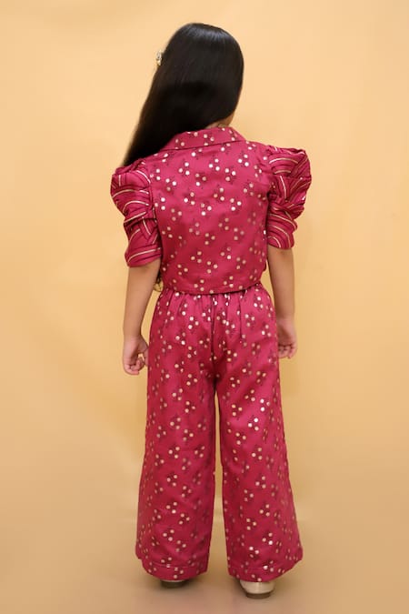 Lil Drama Thread Embroidered Jacket Pant Set 