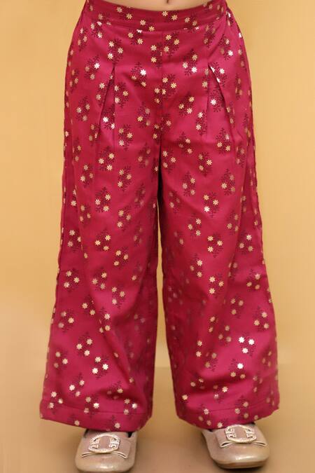 Shop Lil Drama Wine Satin, Lining Thread Embroidered Jacket Pant Set Online at Aza Fashions Shop_Lil Drama_Wine Satin, Lining Thread Embroidered Jacket Pant Set _Online_at_Aza_Fashions