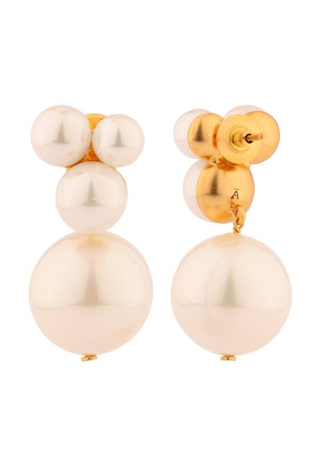 Anaash White Pearl Berry Drop Studs Online at Aza Fashions Anaash_White Pearl Berry Drop Studs_Online_at_Aza_Fashions
