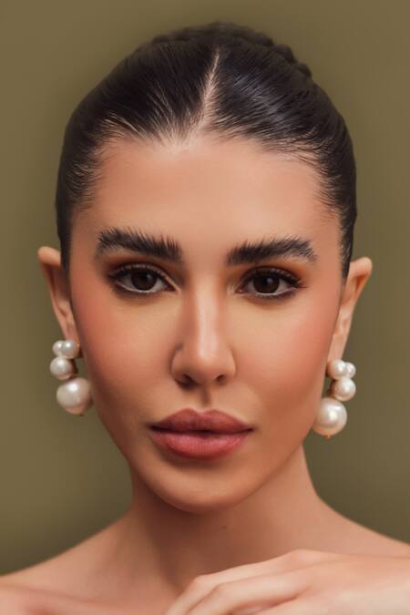 Anaash White Pearl Berry Drop Studs at Aza Fashions Anaash_White Pearl Berry Drop Studs_at_Aza_Fashions