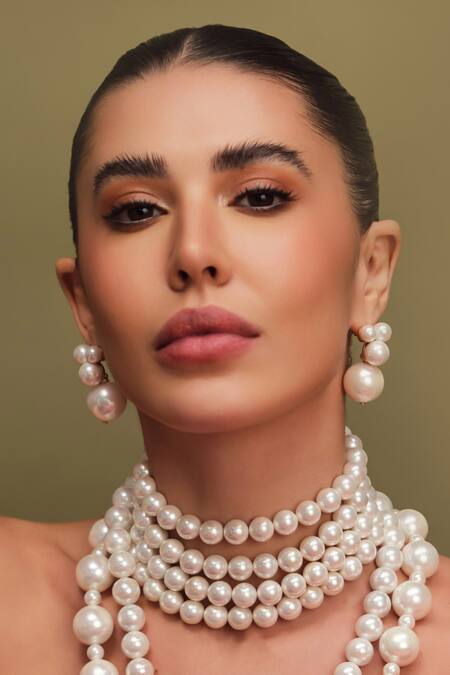 Buy Anaash White Pearl Berry Drop Studs Buy_Anaash_White Pearl Berry Drop Studs