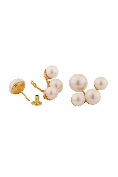 Anaash White Pearl Claw Drop Studs Online at Aza Fashions Anaash_White Pearl Claw Drop Studs _Online_at_Aza_Fashions