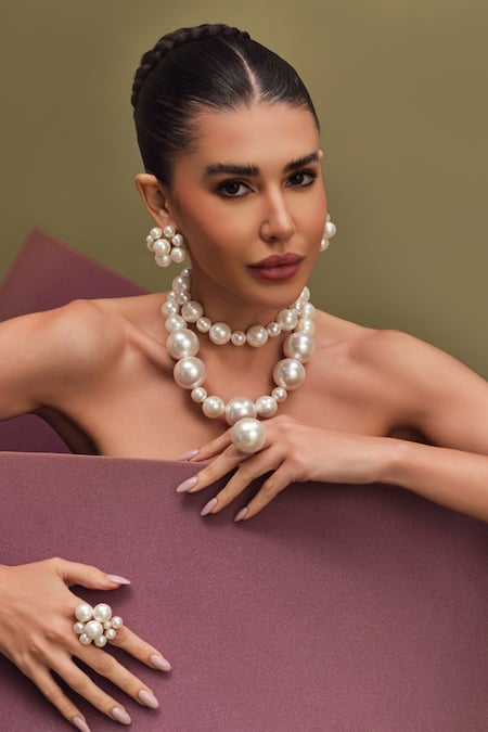 Anaash White Pearl Designer Necklace Online at Aza Fashions Anaash_White Pearl Designer Necklace _Online_at_Aza_Fashions