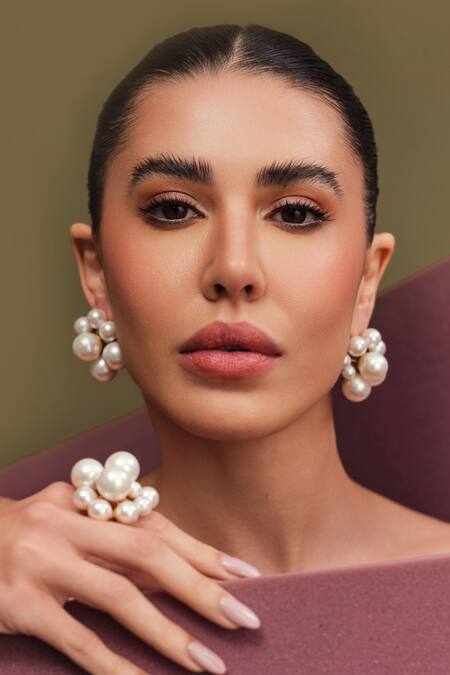 Buy_Anaash_White Pearl Cluster Ring 