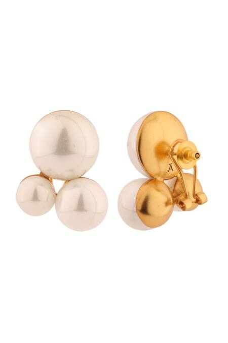 Anaash White Pearls Trio Studs Online at Aza Fashions Anaash_White Pearls Trio Studs _Online_at_Aza_Fashions