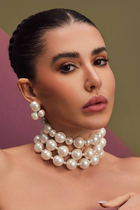 Buy Anaash White Pearls Trio Studs Online at Aza Fashions Buy_Anaash_White Pearls Trio Studs _Online_at_Aza_Fashions