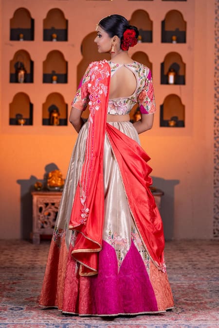 Nidhi Kejriwal Floral Vine Embroidered Lehenga Set 