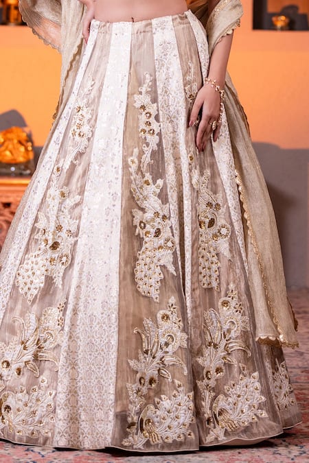 Buy Nidhi Kejriwal Gold Tissue, Brocade Cut Work, Sequins, Pearls, Floral Vine Lehenga Set Online at Aza Fashions Buy_Nidhi Kejriwal_Gold Tissue, Brocade Cut Work, Sequins, Pearls, Floral Vine Lehenga Set _Online_at_Aza_Fashions