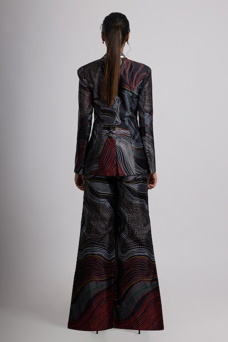 Rajat K Tangri Abstract Pattern Jacket & Pant Set 