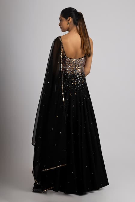 Rajat K Tangri Sequin Embroidered Gown & Dupatta 