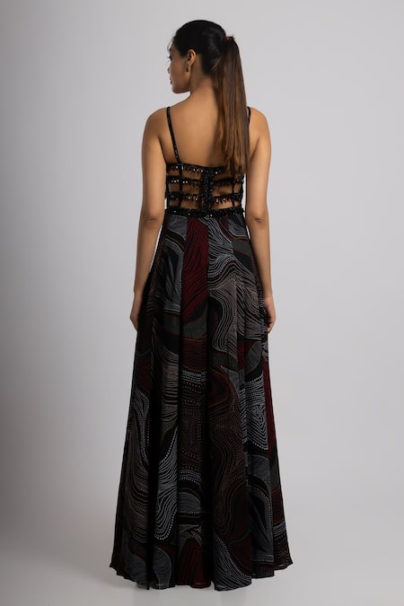 Rajat K Tangri Beaded Tassel Work Corset 