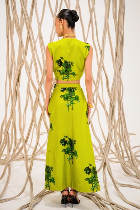 The Dramebaaz CO Floral Print Bustier & Skirt Set 