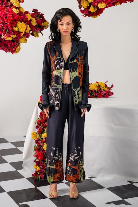 The Dramebaaz Co Interwine Floral Print Blazer With Pant 