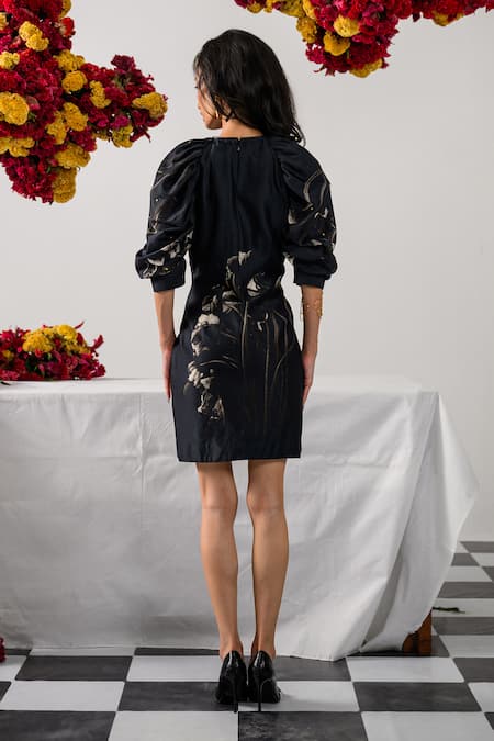 The Dramebaaz CO Queen Of Midnight Printed Dress 