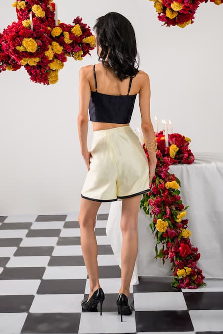 The Dramebaaz CO Abstract Print Bustier & Floral Skort Set 